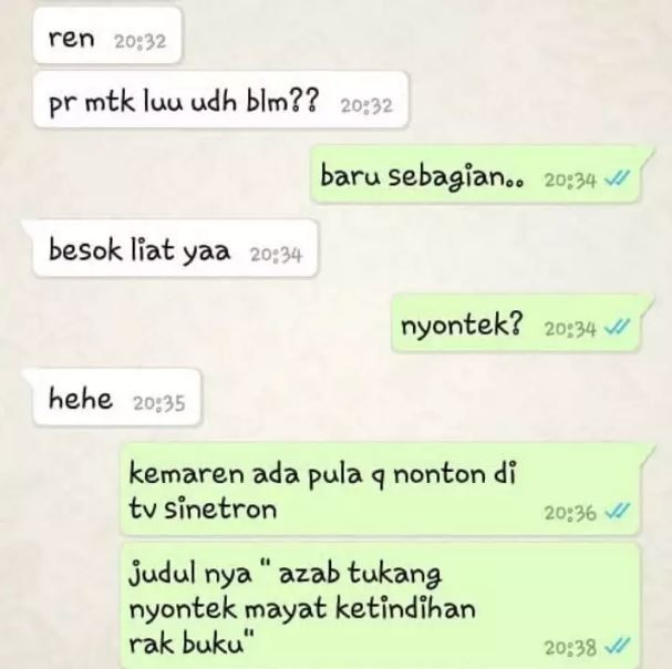 Chat lucu ketika teman minta contekan Berbagai sumber Chat lucu ketika teman minta contekan Berbagai sumber
