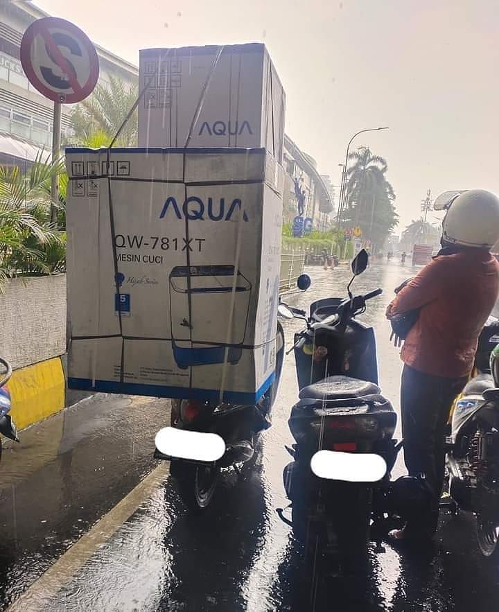 ojol bawa barang besar nyeleneh berbagai sumber