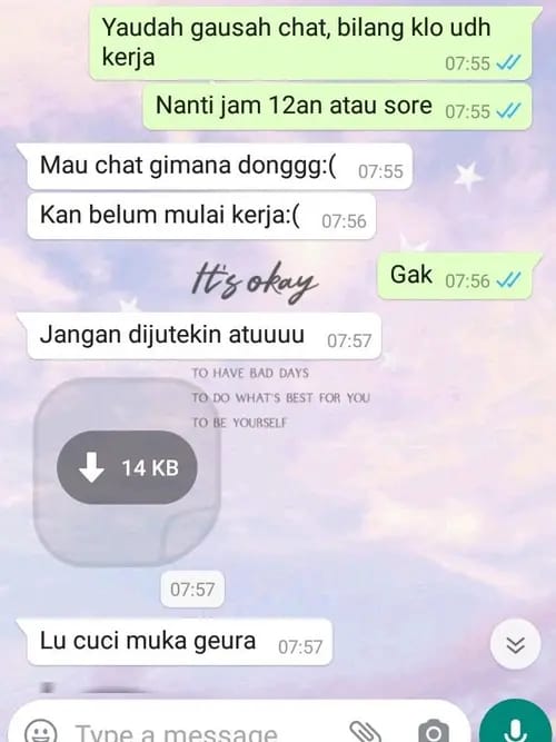 chat lucu pacar super cuek berbagai sumber