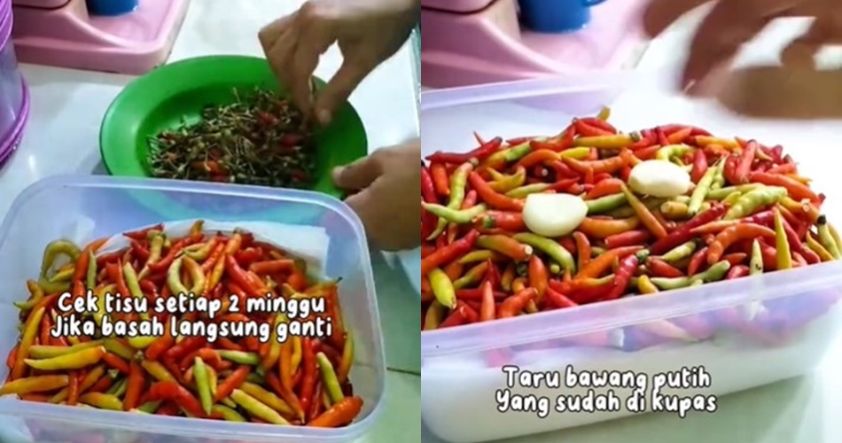 Tak dimasukkan freezer, ini trik agar cabai awet berminggu-minggu andalkan 1 alat dan bahan sederhana