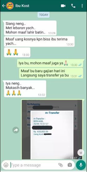Chat lucu pemilik kos nagih uang ke penghuni © X Chat lucu pemilik kos nagih uang ke penghuni © X