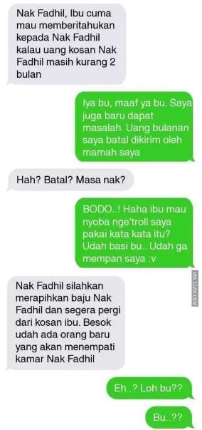 Chat lucu pemilik kos nagih uang ke penghuni © X Chat lucu pemilik kos nagih uang ke penghuni © X