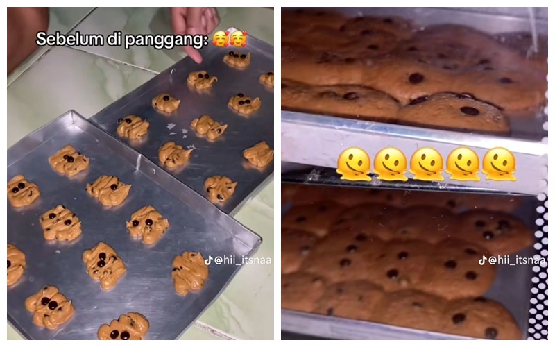 Potret kocak before dan after waktu bikin kue Lebaran © TikTok