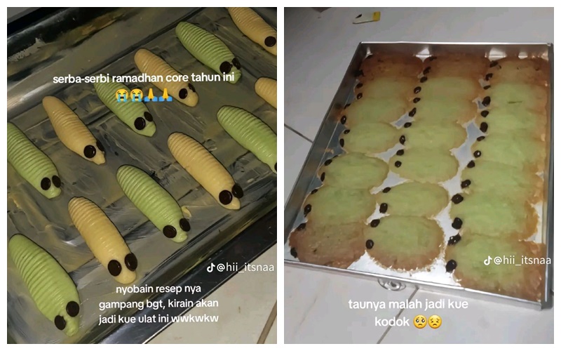 Potret kocak before dan after waktu bikin kue Lebaran © TikTok