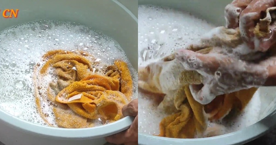 Bukan diberi sitrun, ini cara mencuci handuk dekil agar kinclong lagi pakai tambahan 1 bahan dapur