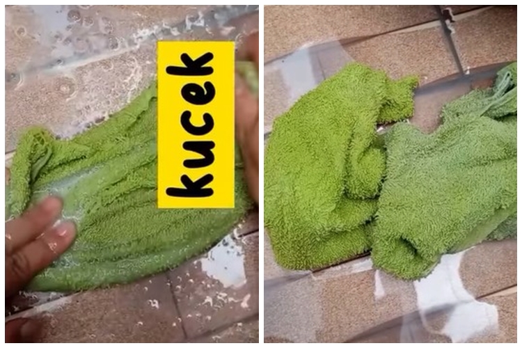 Kesat tanpa sitrun, ini trik cuci lap dapur berminyak dan dekil dalam 10 menit pakai 2 bahan dapur