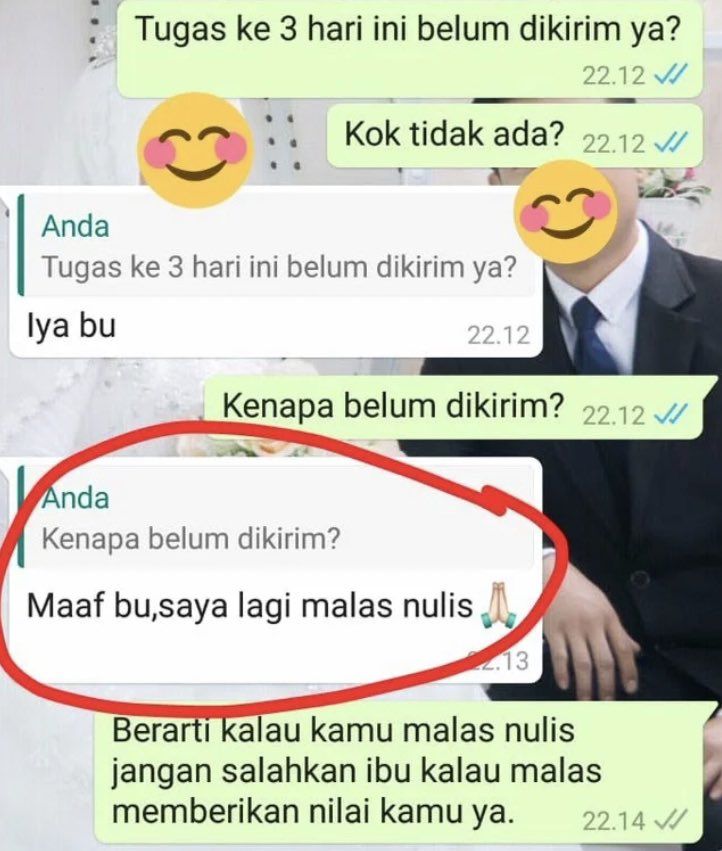 murid nanya tugas ke guru dari berbagai sumber