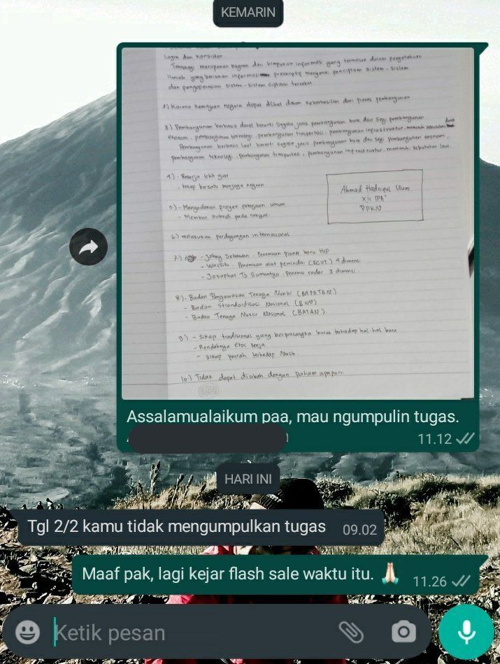 murid nanya tugas ke guru dari berbagai sumber
