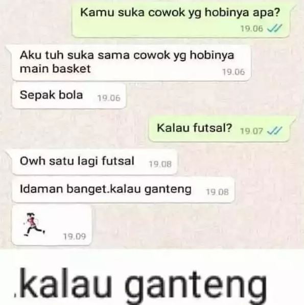 Chat lucu tanya gebetan Berbagai sumber