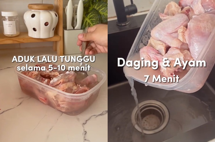 Cuma butuh 7 menit, ini trik cepat mencairkan daging ayam beku dari freezer cuma pakai 2 bahan dapur