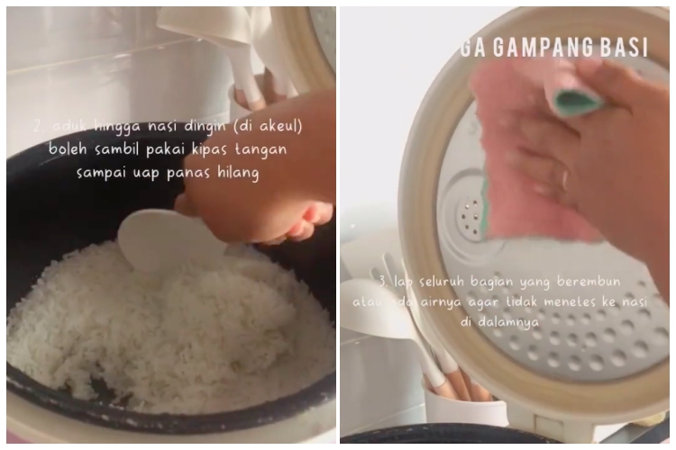 Tanpa bahan tambahan, ini trik menanak nasi agar tak mengering dan cepat basi di dalam rice cooker