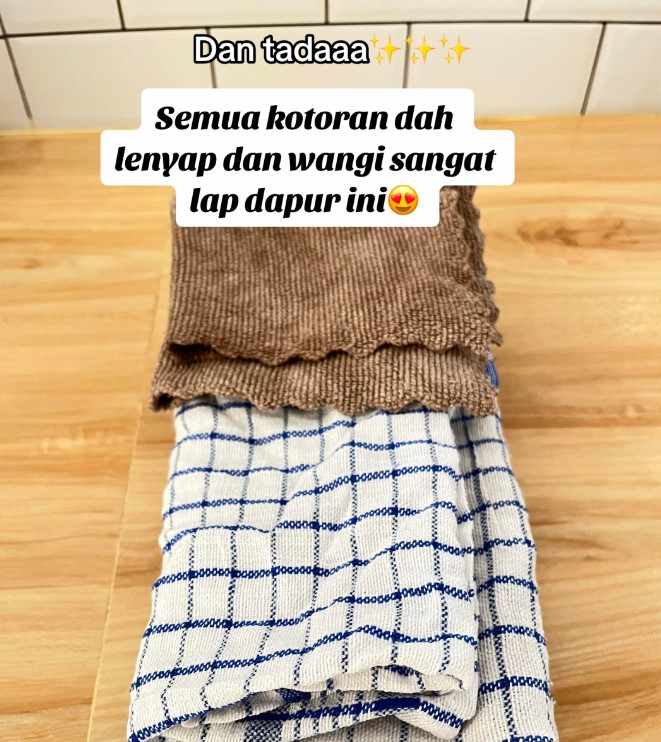 Tak perlu baking soda, ini trik mencuci lap dapur berminyak pakai tambahan 1 bahan dapur