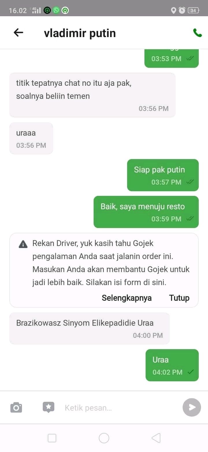 Chat lucu driver ojek online dari berbagai sumber