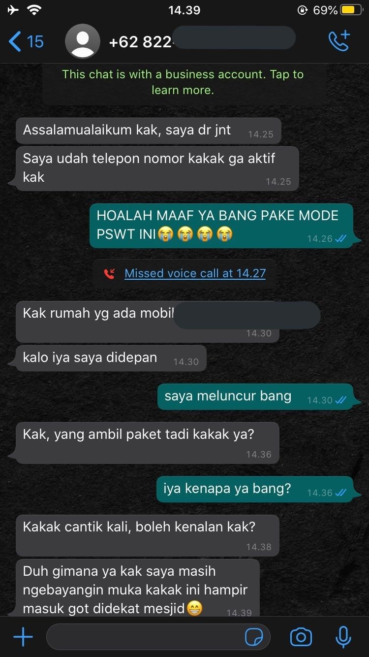 Chat lucu kurir pas anter paket customer dari berbagai sumber