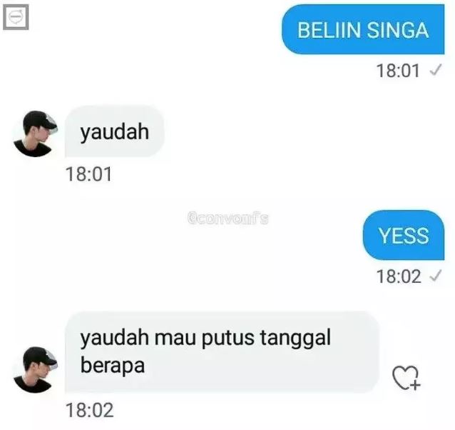 Chat lucu nurutin permintaan pacar Berbagai sumber