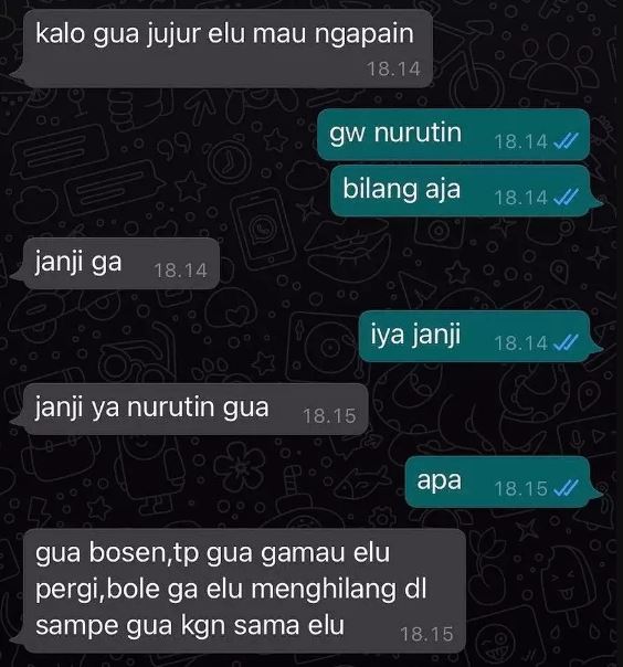 Chat lucu nurutin permintaan pacar Berbagai sumber