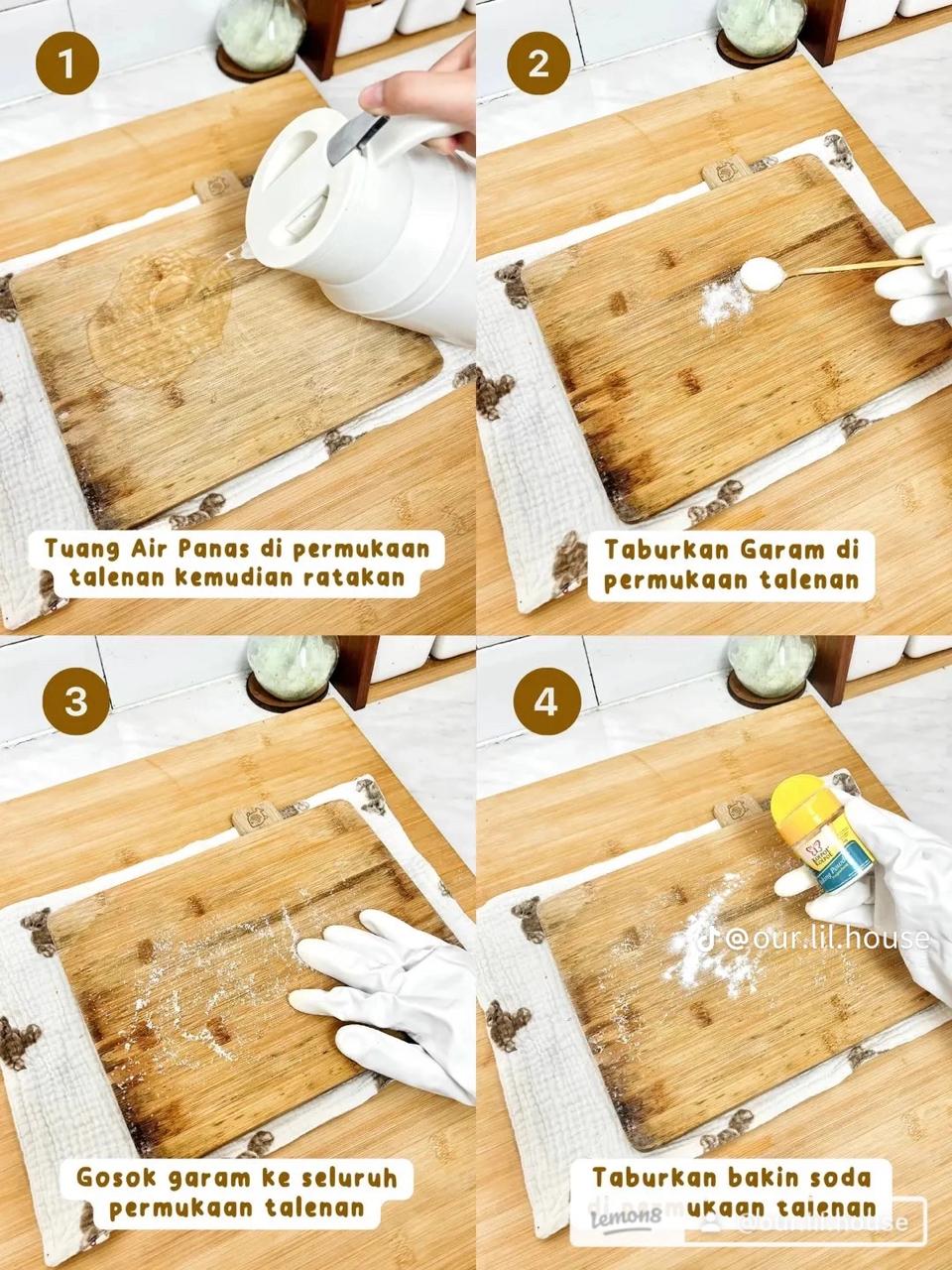 Tak perlu pakai sitrun, ini trik hilangkan noda jamur di talenan kayu andalkan 3 bahan dapur