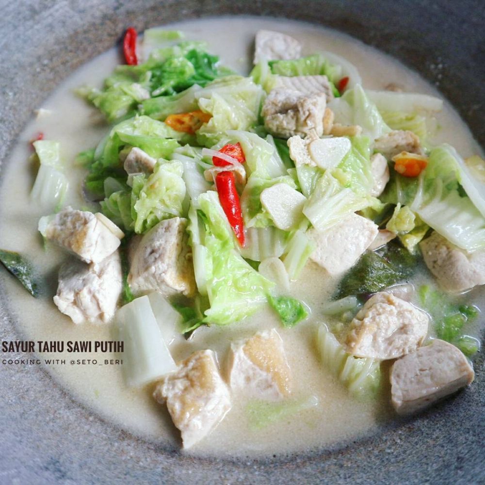 13 Resep sayur tahu santan khas rumahan, gurih, nikmat, dan gampang dibuat