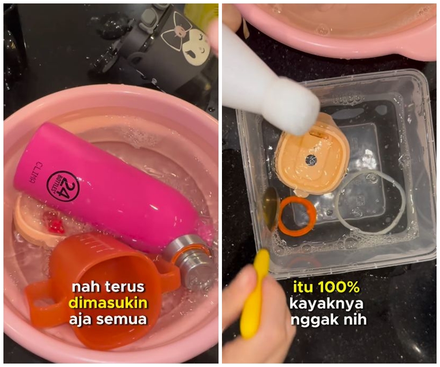 Tanpa sitrun, ini trik menghilangkan jamur di karet tutup botol minum pakai 2 bahan dapur