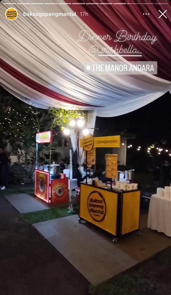 9 Hidangan acara ulang tahun Irish Bella ke-28, lengkap dari jajanan kaki lima sampai ala restoran