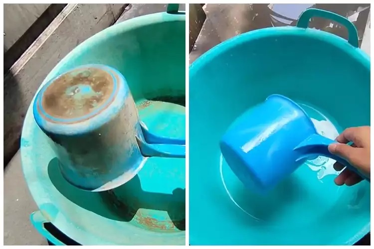9 Cara membersihkan gayung lumutan dan berkerak, praktis pakai bahan di dapur
