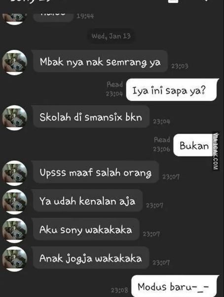 Chat lucu orang ngajak kenalan Berbagai sumber