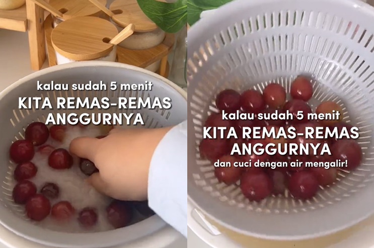 Tanpa pakai cuka, begini trik hilangkan lapisan lilin pada anggur cuma pakai 2 bahan dapur