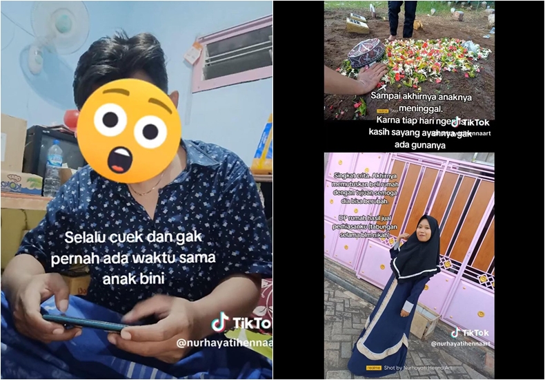 kisah istri telantarkan suami hingga anaknya wafat TikTok