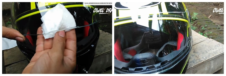Cukup tambah 1 bahan dapur, ini cara bersihkan kaca helm buram agar kinclong tanpa tergores