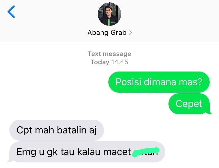 Chat lucu driver ojek online terpaksa cancel dari berbagai sumber