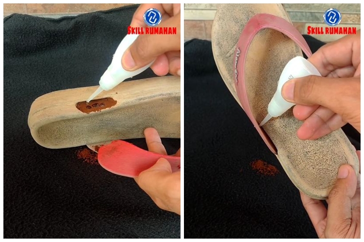Jangan cuma dilem, ini trik memperbaiki tali sandal putus agar semakin kencang pakai 1 bahan dapur