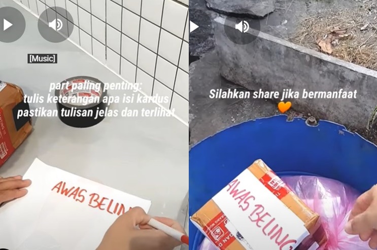 Bukan pakai plastik, begini trik ampuh ibu-ibu buang pecahan gelas kaca ke tong sampah