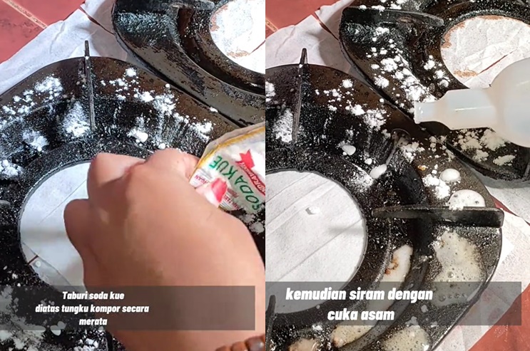 Tak perlu direndam air panas, begini trik hilangkan kerak di tungku kompor cuma pakai 3 bahan dapur