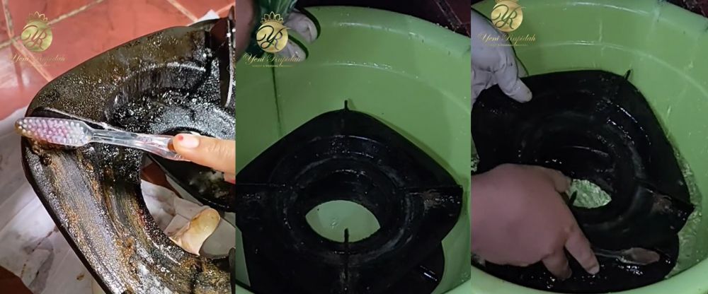 Tak perlu direndam air panas, begini trik hilangkan kerak di tungku kompor cuma pakai 3 bahan dapur