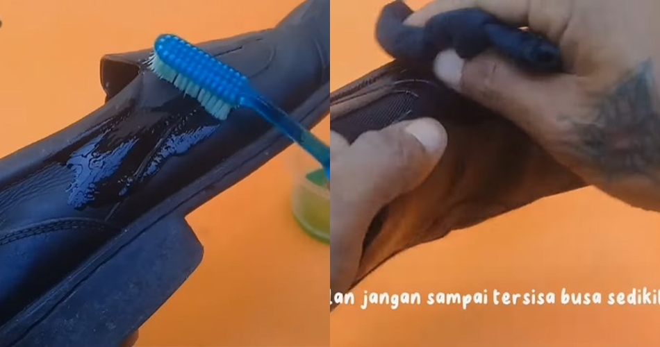 Tanpa semir khusus, ini cara bikin sepatu buluk mengilap seperti baru ditambah 1 bahan dapur