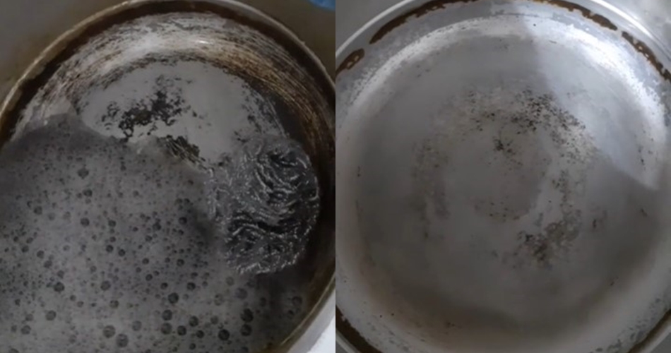 Tanpa ditaburi baking soda, cara emak-emak usir noda gosong dasar panci ini cukup tambah 1 bahan dapur