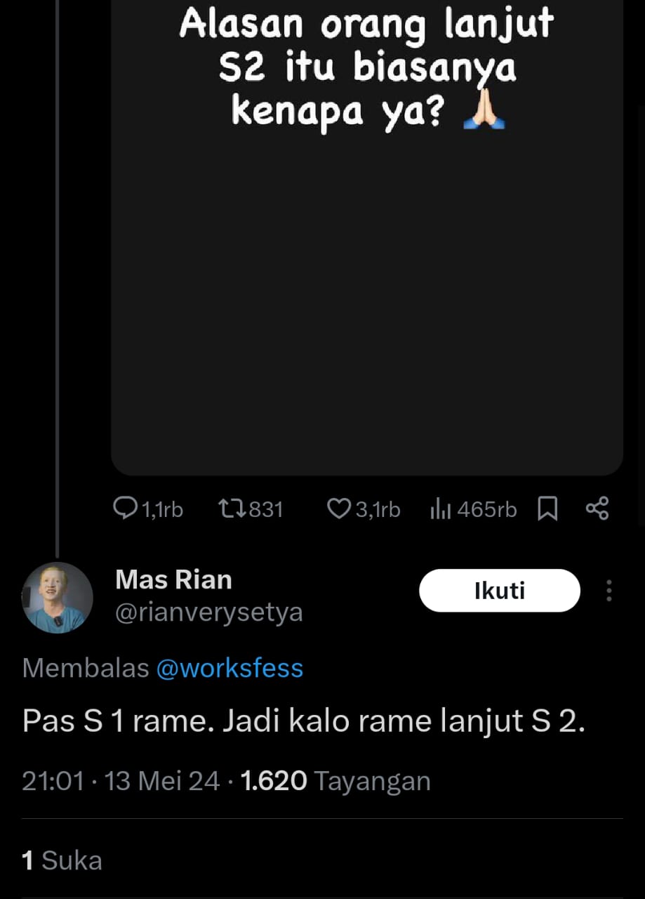 motivasi lanjut S2 berbagai sumber