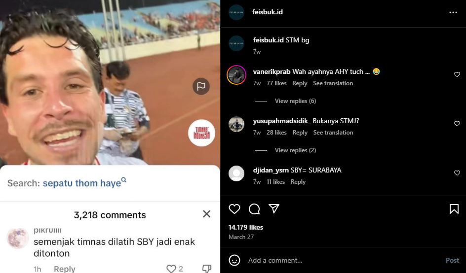 Jawaban warganet di kolom komentar Instagram Instagram