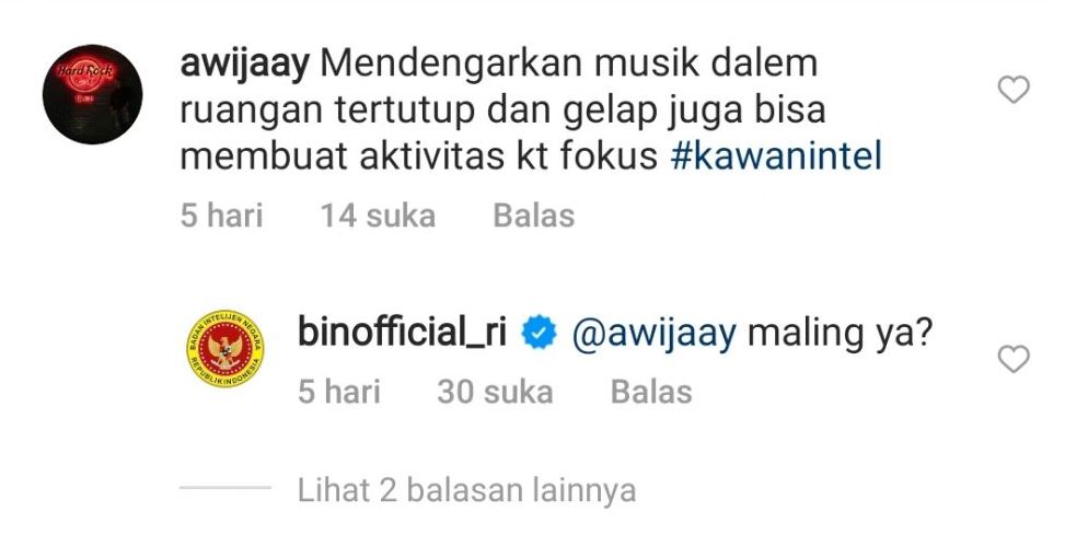 Jawaban kocak admin Instagram BIN Berbagai sumber Jawaban kocak admin Instagram BIN Berbagai sumber