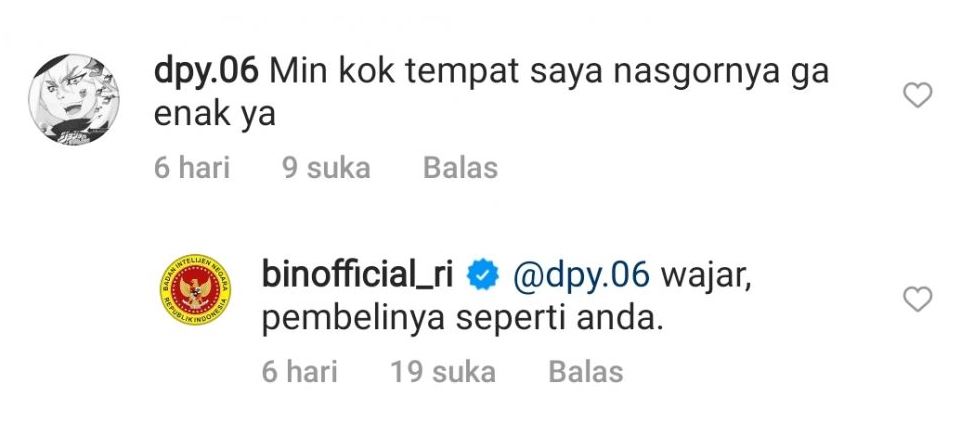 Jawaban kocak admin Instagram BIN Berbagai sumber Jawaban kocak admin Instagram BIN Berbagai sumber