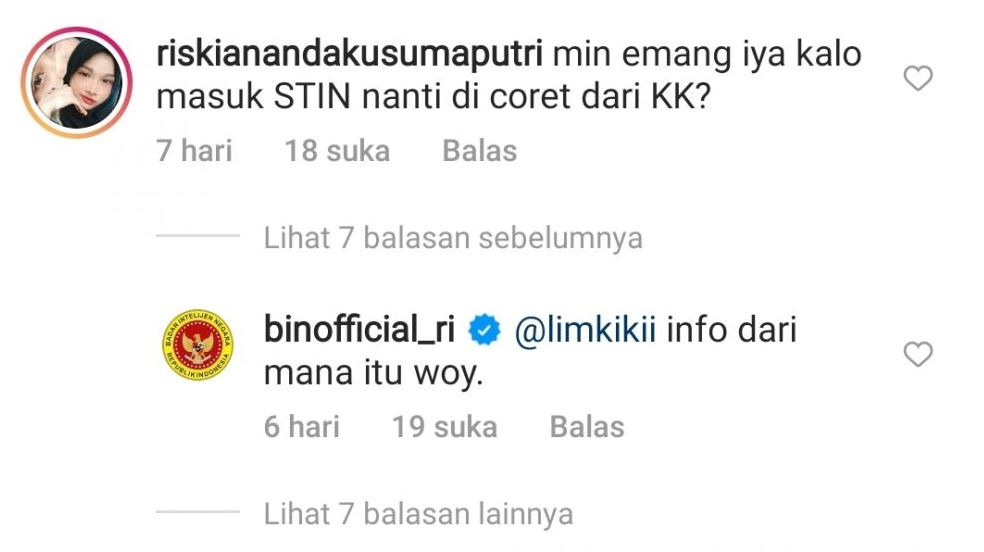Jawaban kocak admin Instagram BIN Berbagai sumber Jawaban kocak admin Instagram BIN Berbagai sumber