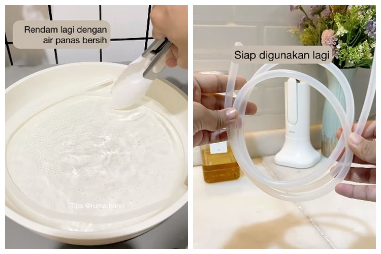 Bukan buah lemon, ini cara membersihkan selang pompa galon agar bersih maksimal andalkan 2 bahan dapur