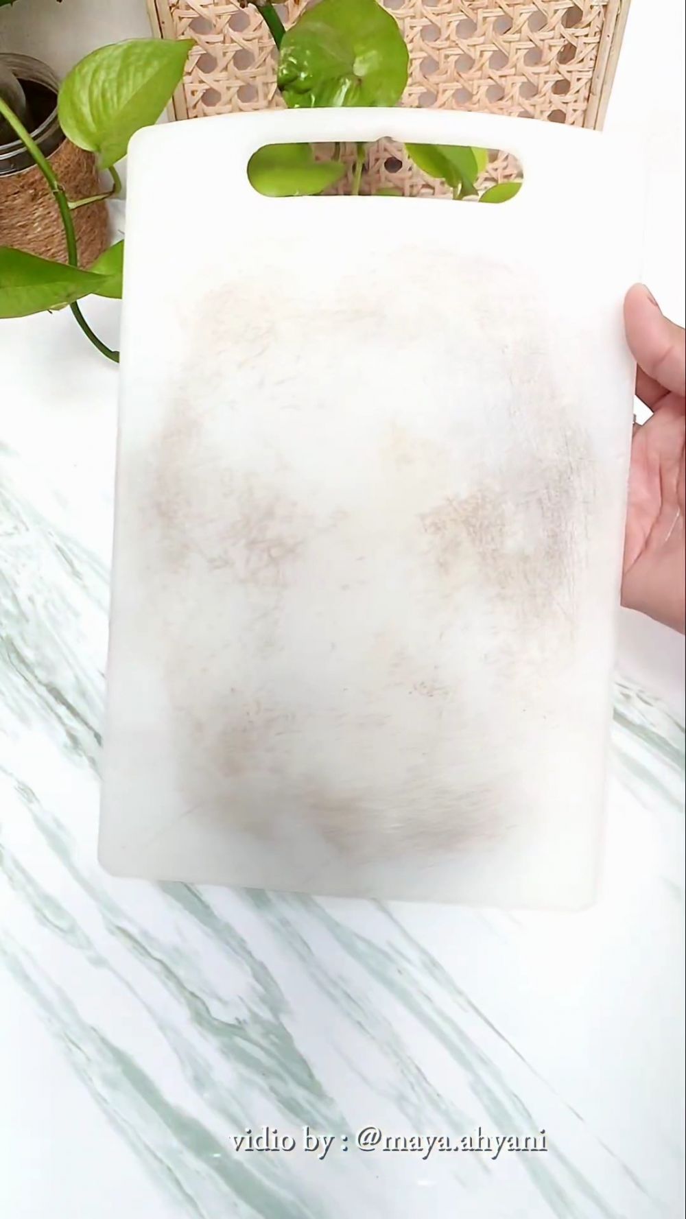 Bukan digosok baking soda, ini trik hilangkan noda hitam di talenan plastik cuma tambah 1 bumbu dapur