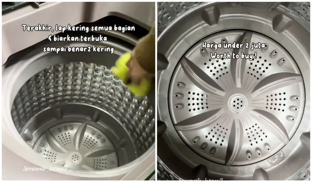 Tak perlu dibongkar, cara wanita bersihkan mesin cuci ini ampuh jadi kinclong tambah 1 bahan dapur