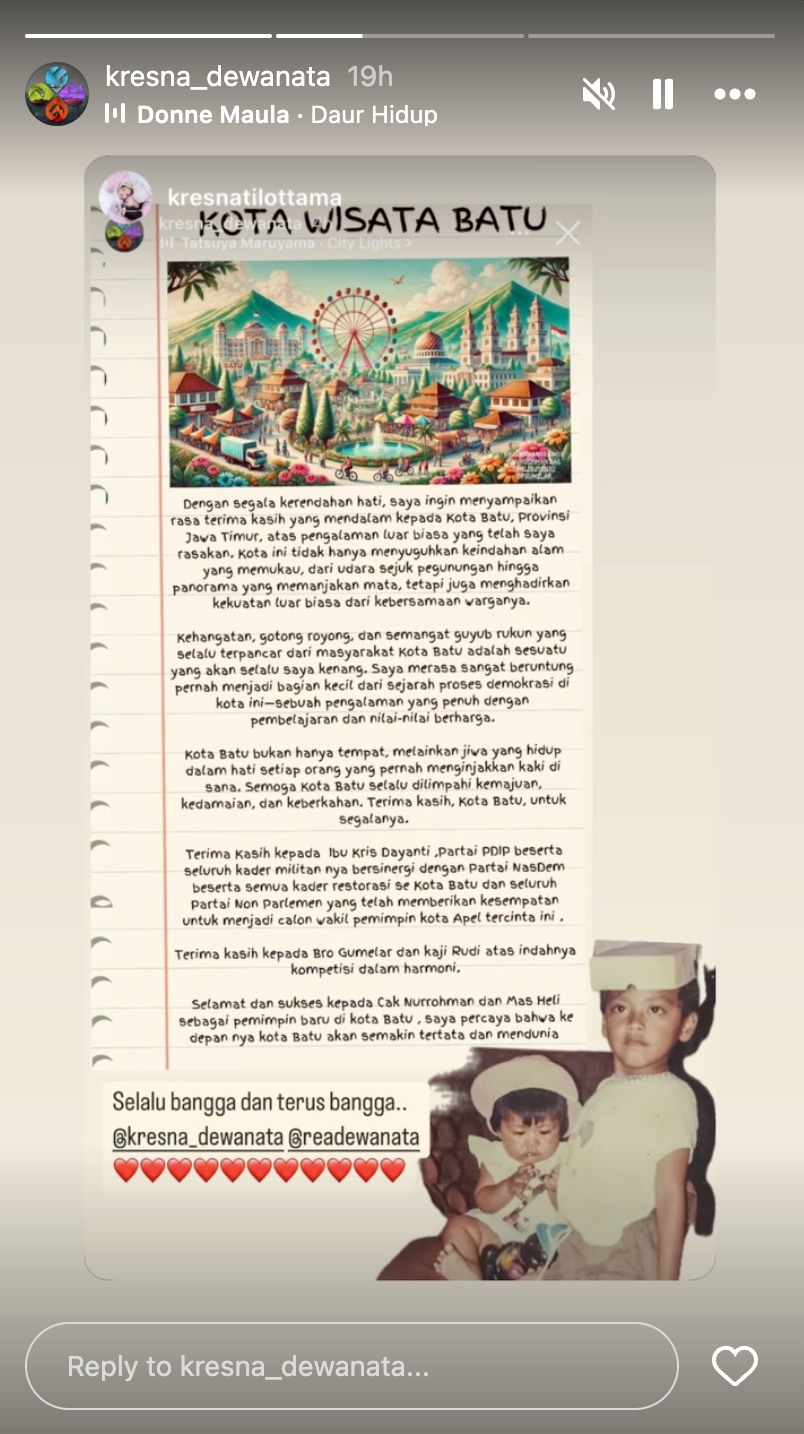 Tanggapan Kris Dayanti dan Kresna © 2024 Instagram