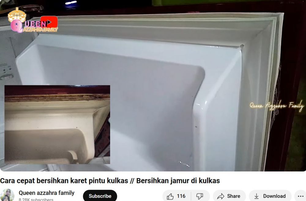 Tak perlu pakai baking soda, cara bersihkan karet kulkas berjamur hitam ini bikin magnetnya rapat lagi