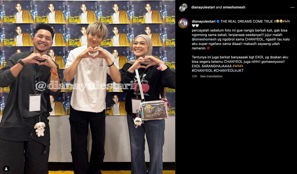 Dian Ayu Lestari ketemu Chanyeol © 2024 Instagram