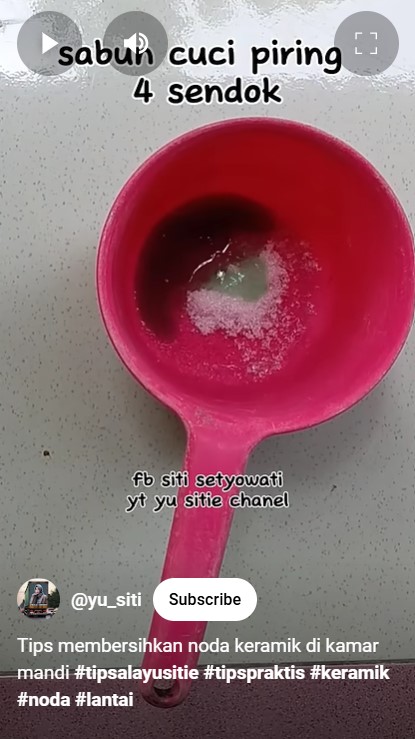 Pakai 1 bahan dapur, cara bersihkan keramik kamar mandi ini bikin kerak terhempas dalam sekali usap