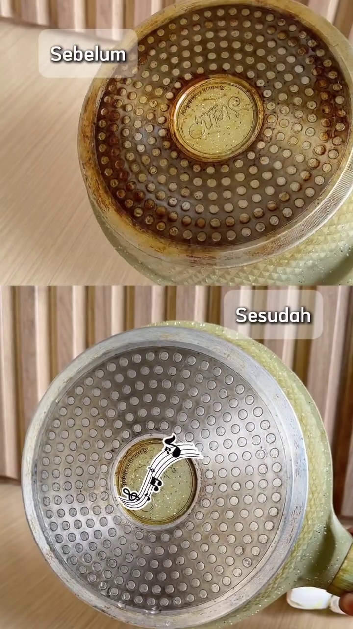 Trik ampuh bersihkan pantat teflon gosong tanpa bikin tergores, kinclong pakai 3 bahan dapur