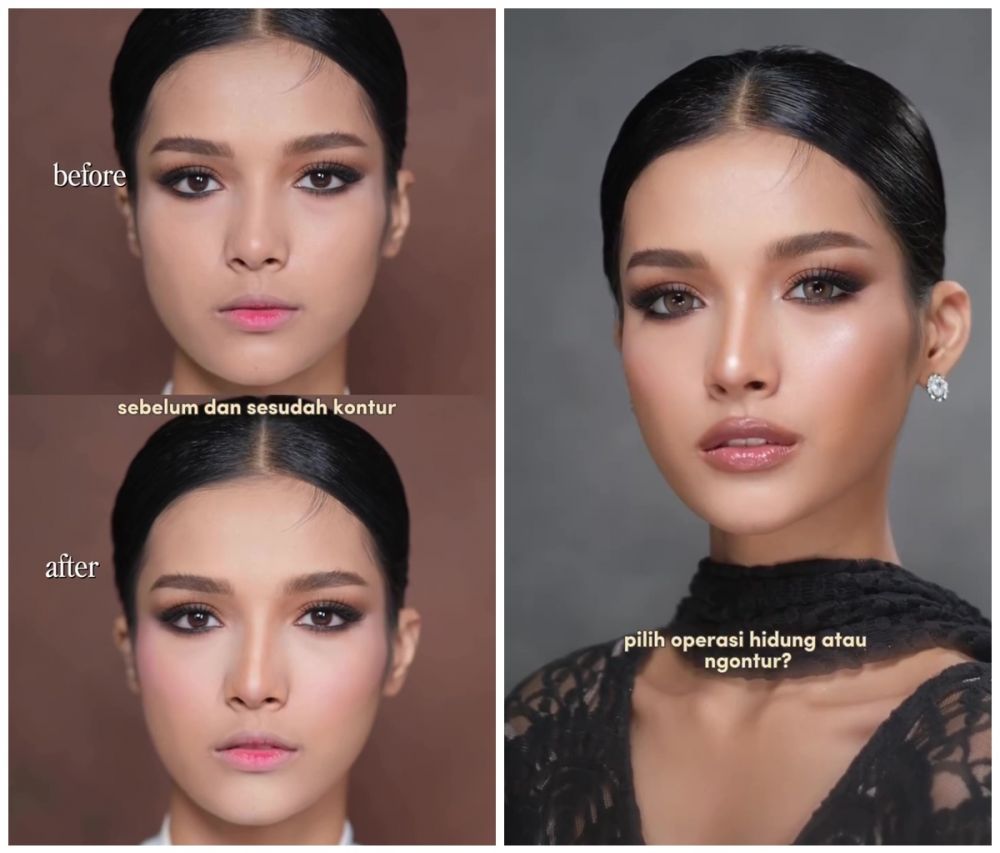 MUA ini bikin hidung mancung cuma pakai bedak © Instagram MUA ini bikin hidung mancung cuma pakai bedak © Instagram